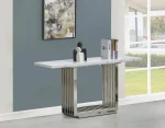 BQ-CT312 White Marble Console Table with Stainless Steel Base