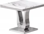 BQ-CT28 Marble Top End Table with Stainless Steel Base