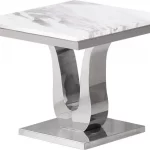 BQ-CT28 Marble Top End Table with Stainless Steel Base