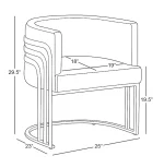 BQ- AC226: Single Accent Barrel Chair in Silver - Image 2
