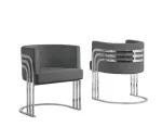 BQ-AC224: Single Accent Barrel Chair in Silver - Image 2