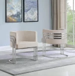 BQ-AC227: Single Accent Barrel Chair in Silver