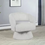 BQ-AC290: Swivel Barrel Accent Chair in Striped Velvet