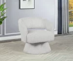 BQ-AC290: Swivel Barrel Accent Chair in Striped Velvet - Image 3