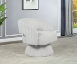 BQ-AC290: Swivel Barrel Accent Chair in Striped Velvet - Image 4