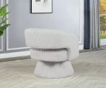 BQ-AC290: Swivel Barrel Accent Chair in Striped Velvet - Image 2