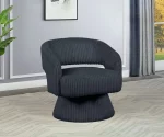 BQ-AC291: Swivel Barrel Accent Chair in Striped Velvet