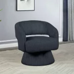 BQ-AC291: Swivel Barrel Accent Chair in Striped Velvet