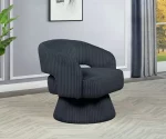 BQ-AC291: Swivel Barrel Accent Chair in Striped Velvet - Image 3