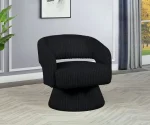 BQ-AC292: Swivel Barrel Accent Chair in Striped Velvet