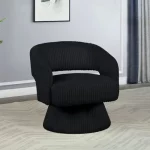 BQ-AC292: Swivel Barrel Accent Chair in Striped Velvet