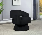 BQ-AC292: Swivel Barrel Accent Chair in Striped Velvet - Image 2