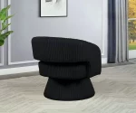 BQ-AC292: Swivel Barrel Accent Chair in Striped Velvet - Image 3