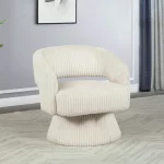 BQ-AC293: Swivel Barrel Accent Chair in Striped Velvet