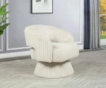 BQ-AC293: Swivel Barrel Accent Chair in Striped Velvet - Image 3
