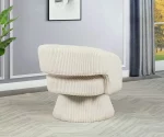 BQ-AC293: Swivel Barrel Accent Chair in Striped Velvet - Image 2