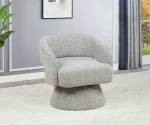 BQ-AC294 : Swivel Barrel Accent Chair in Boucle Teddy Fabric
