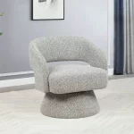 BQ-AC294 : Swivel Barrel Accent Chair in Boucle Teddy Fabric