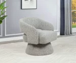 BQ-AC294 : Swivel Barrel Accent Chair in Boucle Teddy Fabric - Image 2