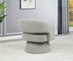 BQ-AC294 : Swivel Barrel Accent Chair in Boucle Teddy Fabric - Image 3