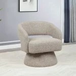 BQ-AC295: Swivel Barrel Accent Chair in Boucle Teddy Fabric