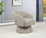 BQ-AC295: Swivel Barrel Accent Chair in Boucle Teddy Fabric - Image 3