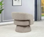 BQ-AC295: Swivel Barrel Accent Chair in Boucle Teddy Fabric - Image 4
