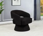 BQ-AC295: Swivel Barrel Accent Chair in Boucle Teddy Fabric - Image 2