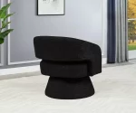BQ-AC295: Swivel Barrel Accent Chair in Boucle Teddy Fabric - Image 3