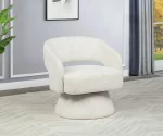 BQ-AC297: Swivel Barrel Accent Chair in Boucle Teddy Fabric