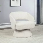 BQ-AC297: Swivel Barrel Accent Chair in Boucle Teddy Fabric