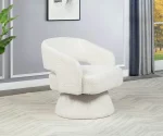 BQ-AC297: Swivel Barrel Accent Chair in Boucle Teddy Fabric - Image 4