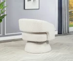 BQ-AC297: Swivel Barrel Accent Chair in Boucle Teddy Fabric - Image 3