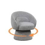 BQ-AC300 : Accent Chair with Swivel in Boucle Fabric