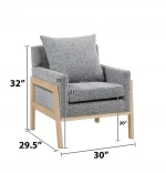 BQ- AC310: Accent Chair with Wooden Frame in Boucle Fabric - Image 2