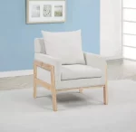 BQ- AC312: Accent Chair with Wooden Frame in Boucle Fabric