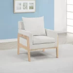 BQ- AC312: Accent Chair with Wooden Frame in Boucle Fabric