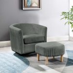 BQ-AC92- 2pc Swivel chair with ottoman