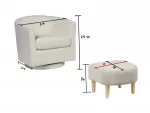 BQ-AC94 2pc Swivel chair with ottoman - Image 3
