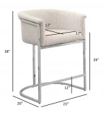 BQ-BS010-3: Boucle Fabric Barstools with Chrome - Image 2