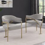 BQ-SC304-7: Boucle Fabric Side Chairs with Brushed Gold Chrome