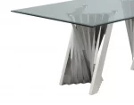 BQ-CT01 Glass Coffee Table with Stainless Steel Double Base - Image 2