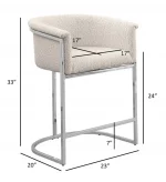 BQ-CH010-3: Boucle Fabric Counterheights with Chrome - Image 2