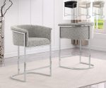BQ-BS010-3: Boucle Fabric Barstools with Chrome