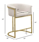 BQ-CH014-7: Boucle Fabric Counterheights with Gold Chrome - Image 2