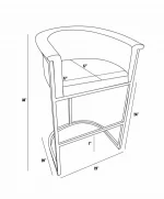 BQ-CH014L – 6L: Set of 2 Leathaire Counterheight Chairs - Image 4