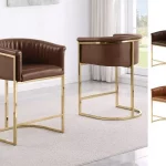 BQ-CH014L – 6L: Set of 2 Leathaire Counterheight Chairs