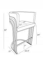 BQ-CH024L – 6L: Set of 2 Counterheight Leathaire Chairs - Image 3