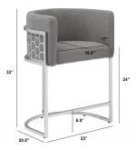 BQ-CH030-3: Teddy Fabric Counterheight Chairs in Chrome - Image 2