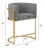 BQ-CH034-7: Teddy Fabric Counterheight Chairs in Gold Chrome - Image 2